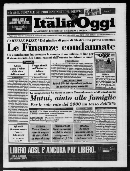 Italia oggi : quotidiano di economia finanza e politica